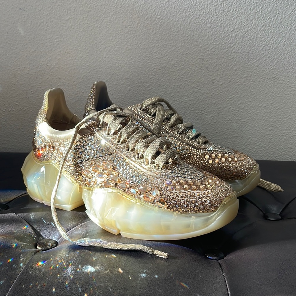 Jimmy Choo Diamond Crystal-Embellished Sneakers